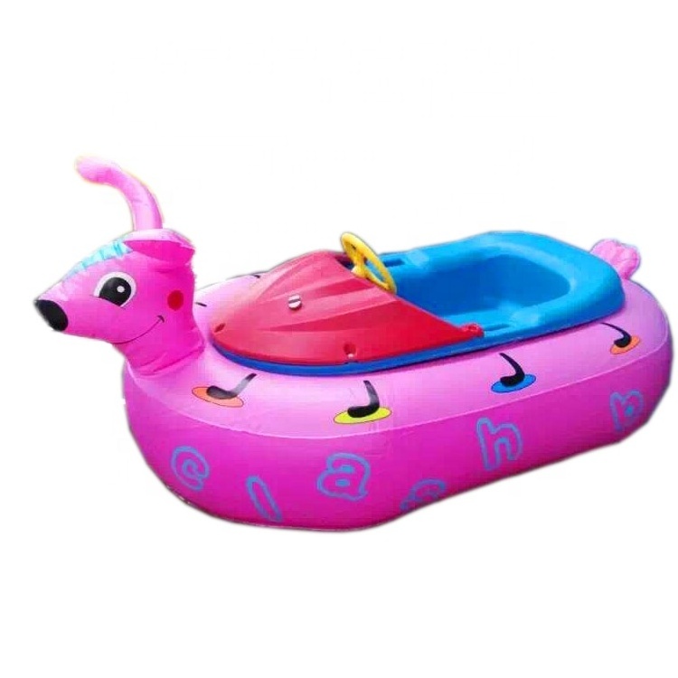 Factory price animal shape electric boat bumper motorized inflatable kids water bumper boat