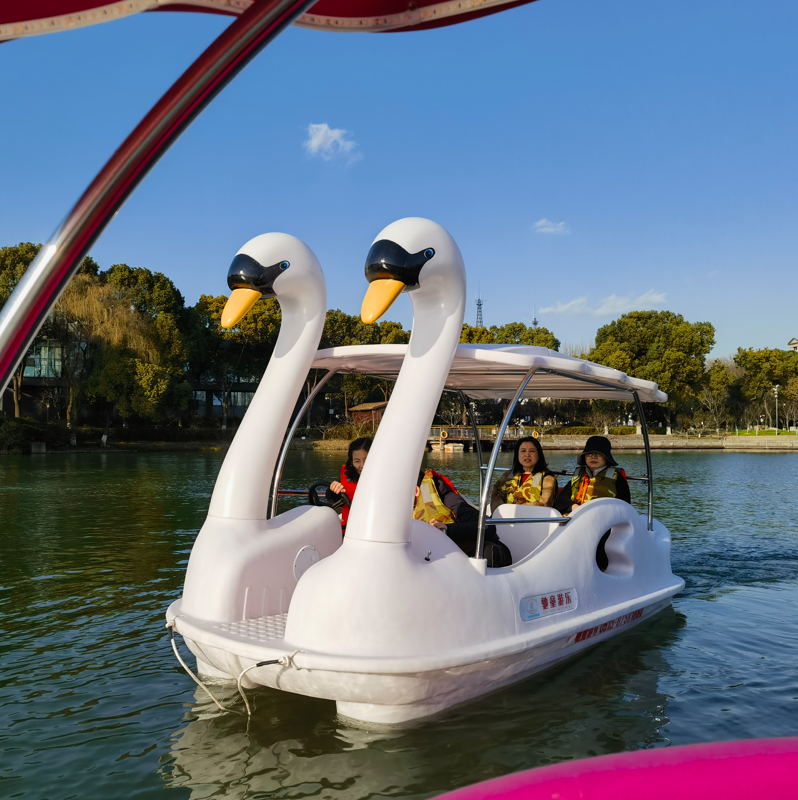 New design Experience Fun on the Water with  5 Person Pedal Boat featuring a Water  Pedal System and Slide