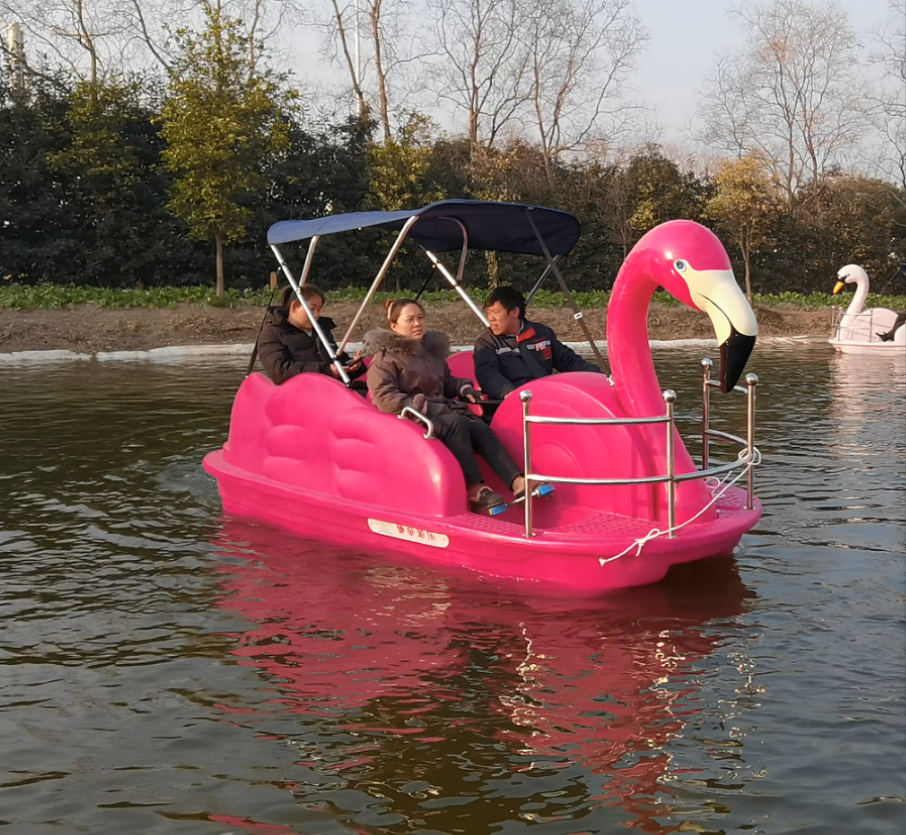 4 Person Seater Plastic PE Swan Electric Pedal Foot Paddle Boat