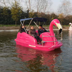 4 Person Seater Plastic PE Swan Electric Pedal Foot Paddle Boat