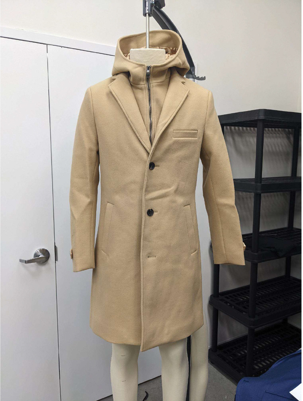 Wool Blend Top Coat With Removable Hood