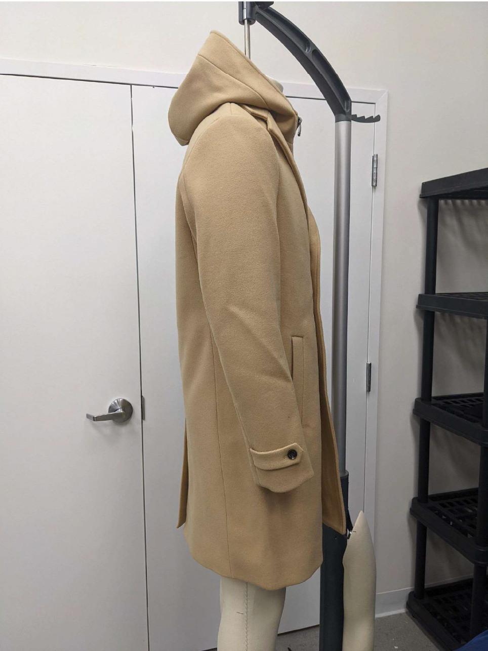 Wool Blend Top Coat With Removable Hood