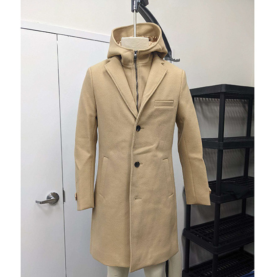 Wool Blend Top Coat With Removable Hood