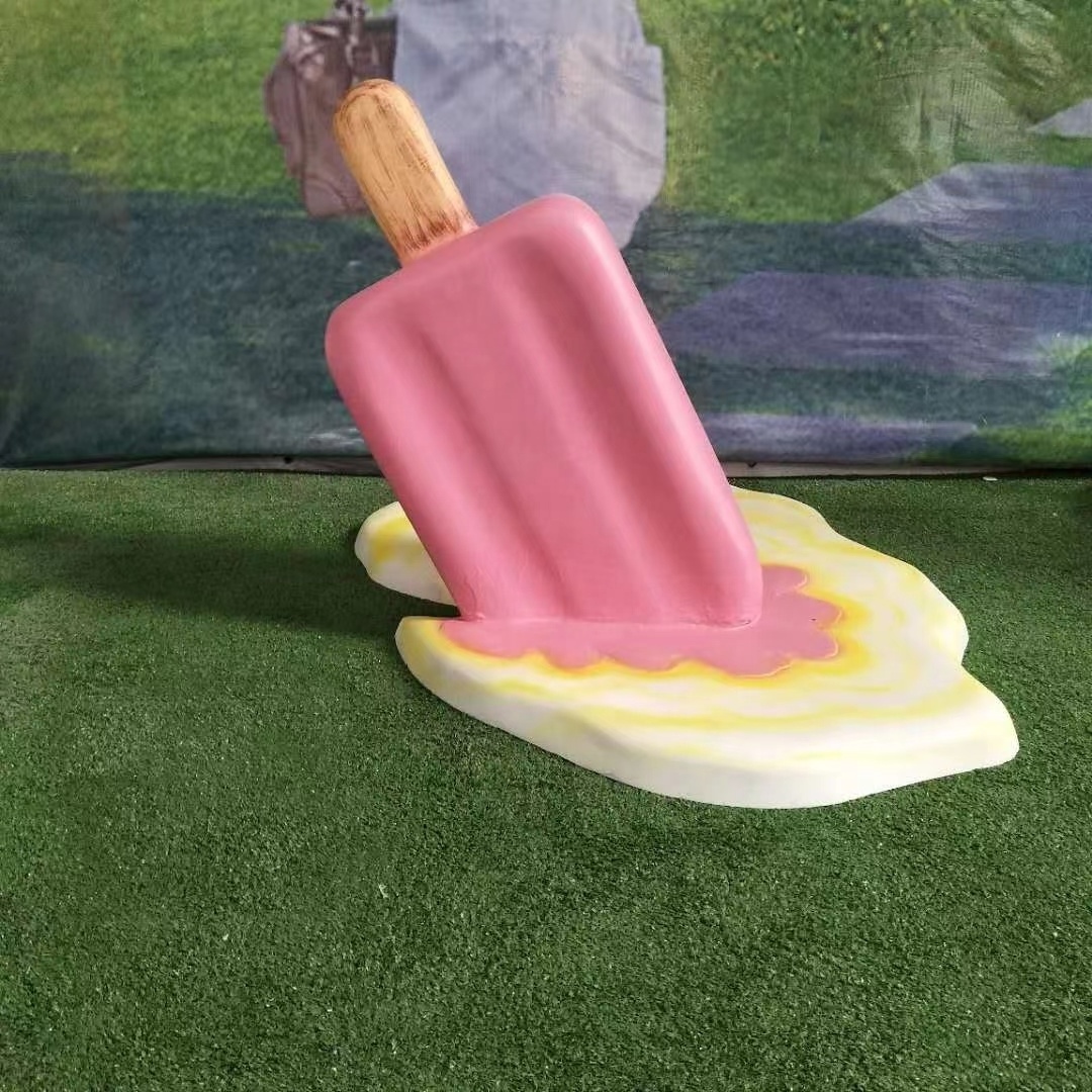 Manufactured Outdoor Giant Fiberglass Ice Cream Cone Sculpture Commercial Display