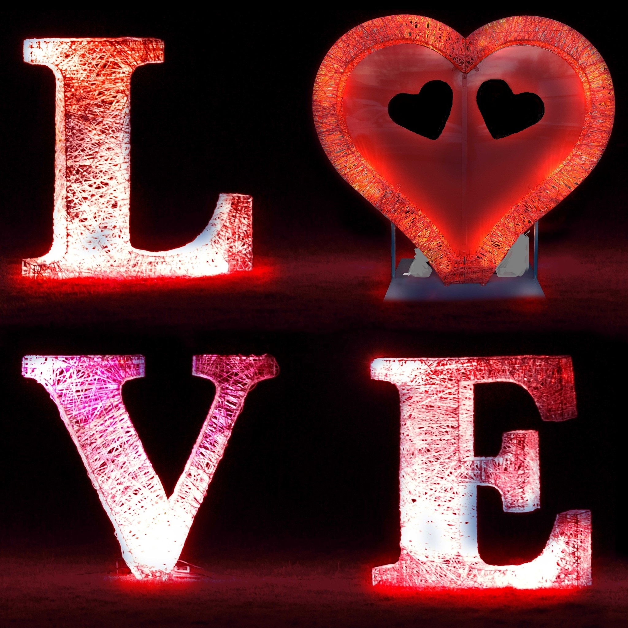 LED light valentine day decoration for shopping mall