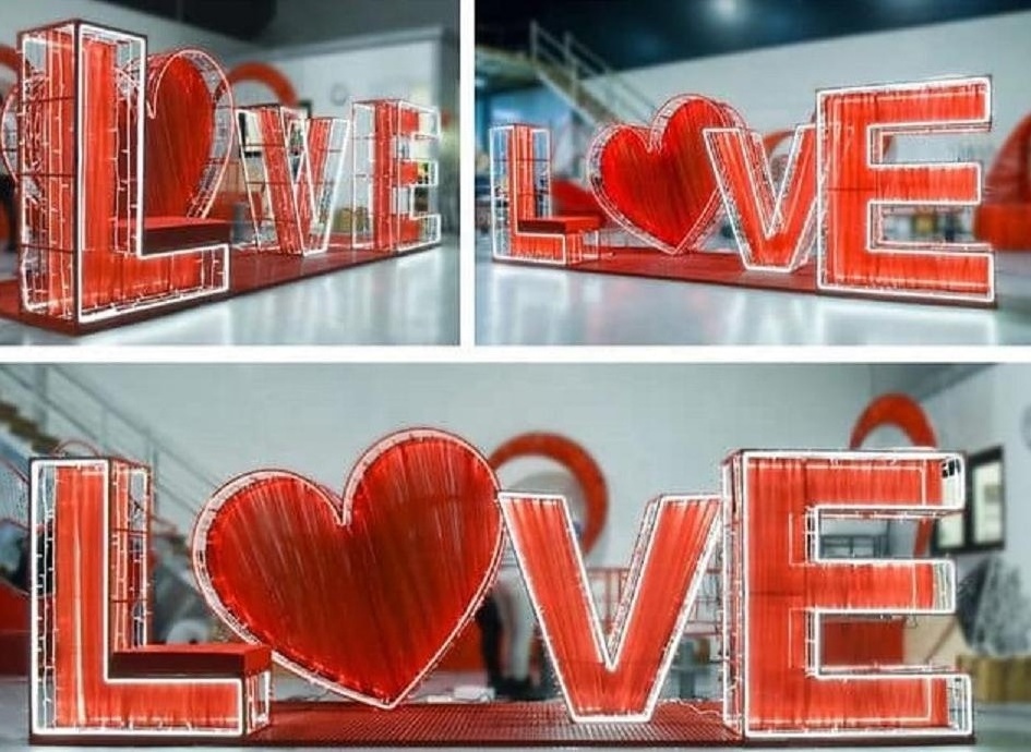 LED light valentine day decoration for shopping mall