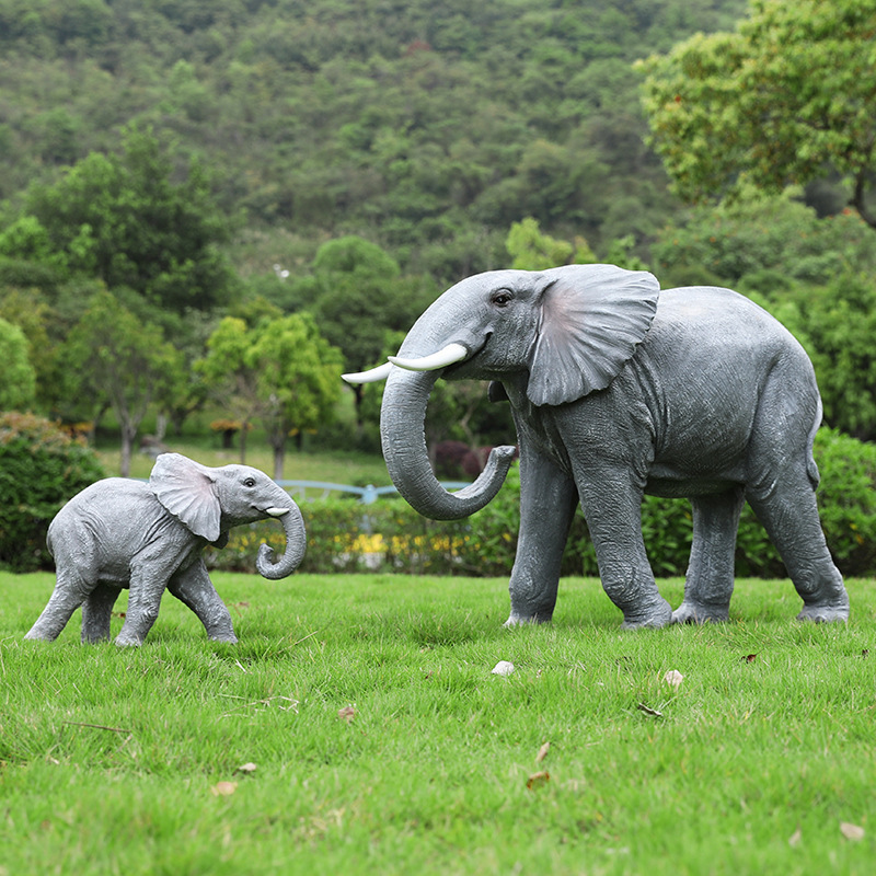 Jungle Giant Animal Fiberglass Elephant Outdoor Large Elephant Statue