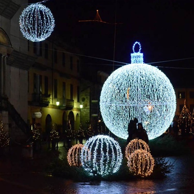 Diameter 60cm 80cm twinkle effect large lighted ball led sphere for christmas