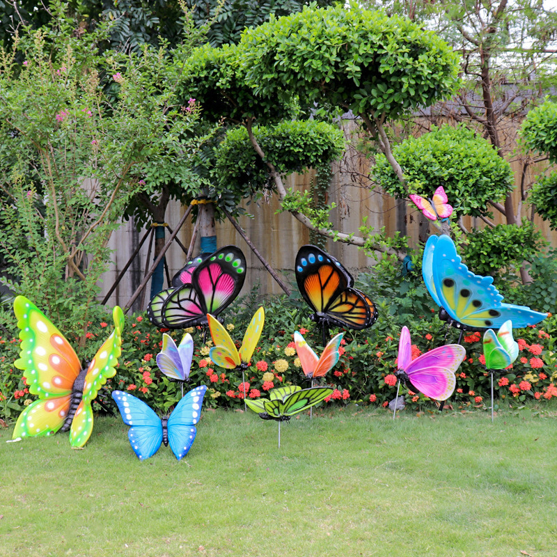 Garden courtyard lawn decoration pastoral insect resin crafts simulation butterfly sculpture