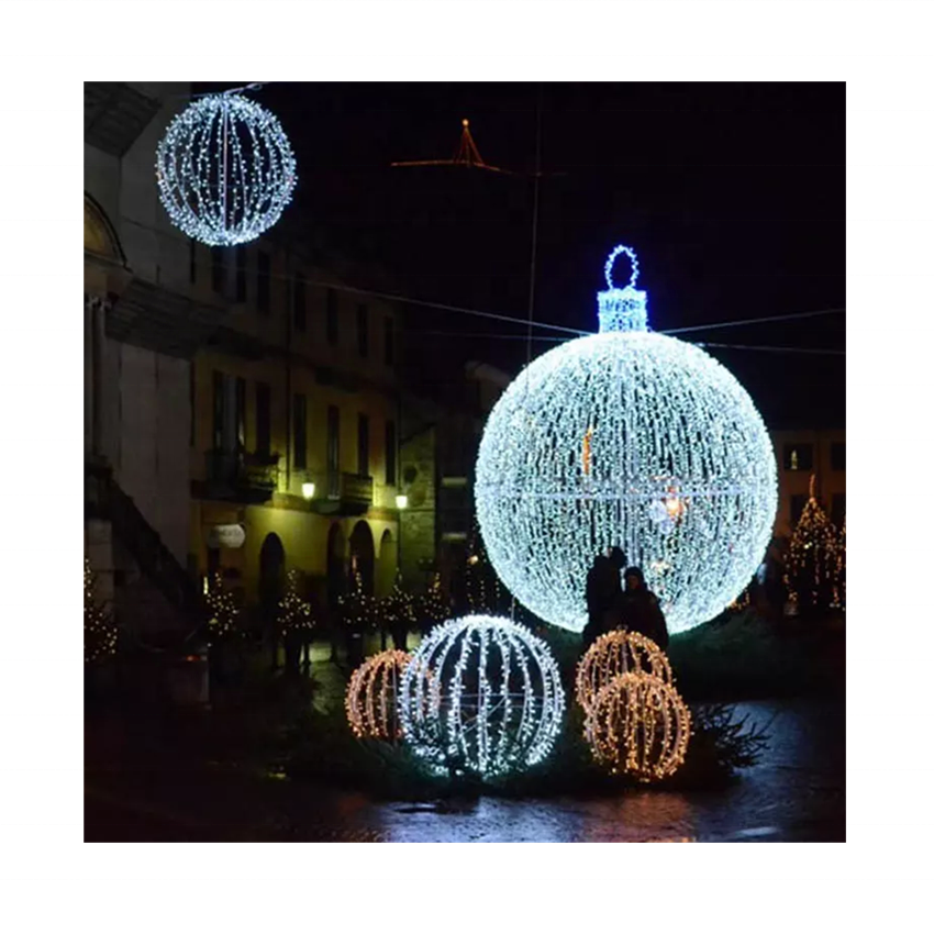 Diameter 60cm 80cm twinkle effect large lighted ball led sphere for christmas