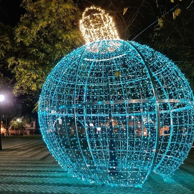 Diameter 60cm 80cm twinkle effect large lighted ball led sphere for christmas