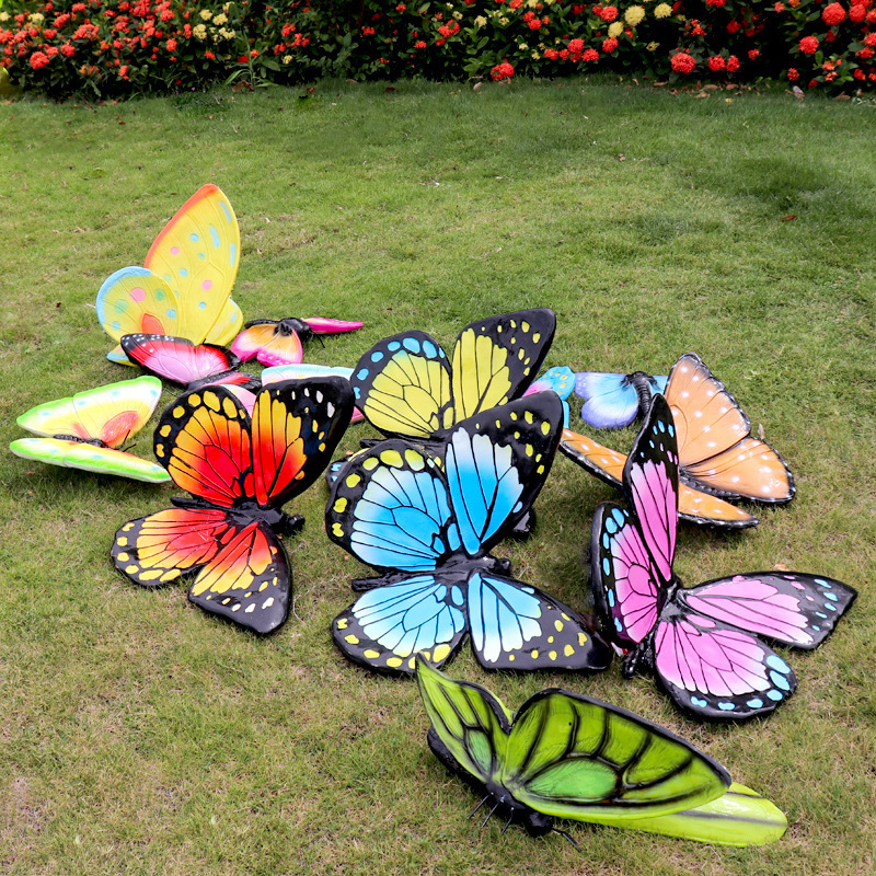 Garden courtyard lawn decoration pastoral insect resin crafts simulation butterfly sculpture