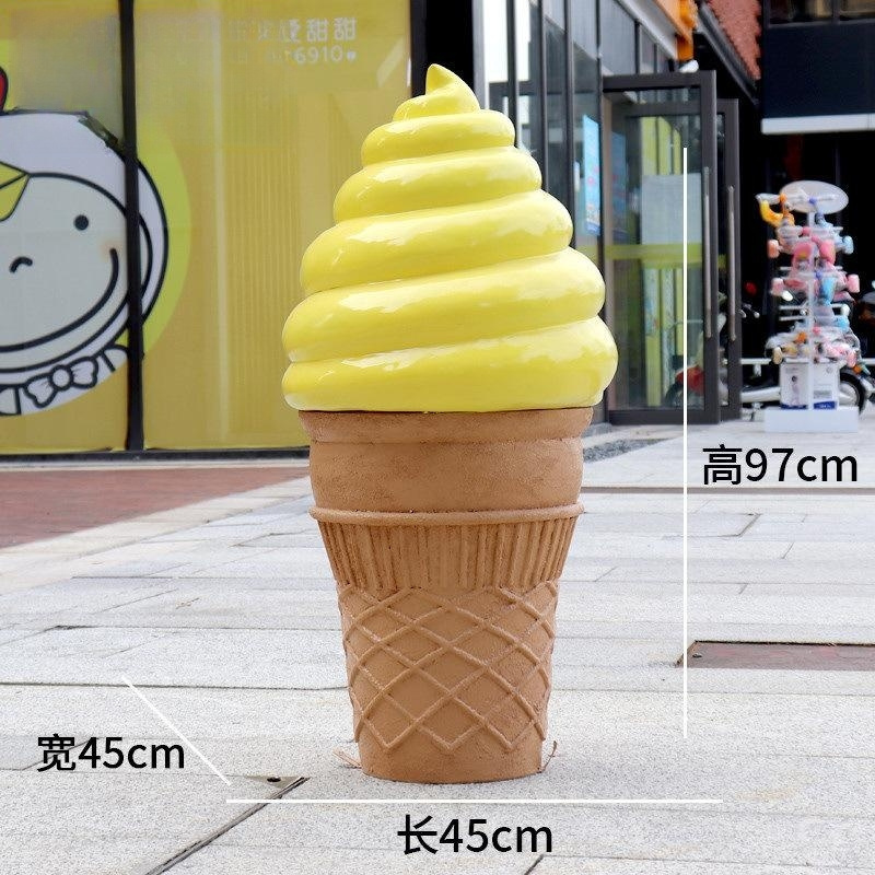 ice cream shop decoration life size ice cream cone fiberglass sculpture