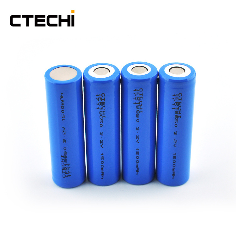 CTECHi  3.2V 1500mAh 18650 LiFePO4 Rechargeable Battery Flashlight batteries