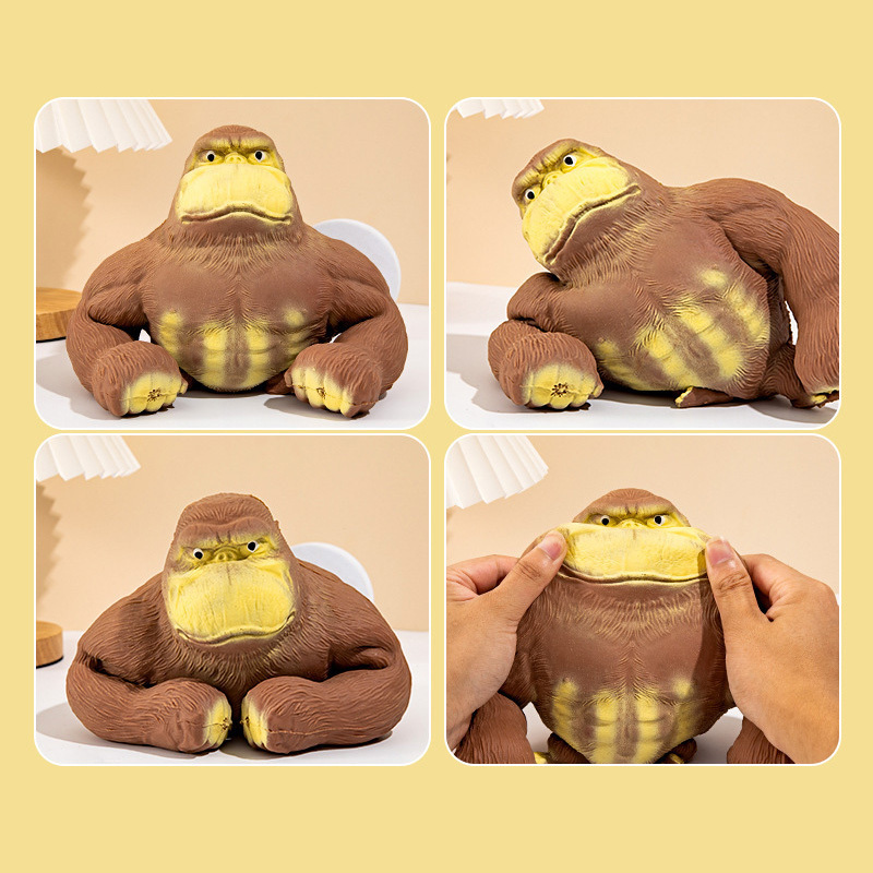 3D Stress Relief Monkey Stretch Gorilla Squishy Toy Animal Anxiety Relief Squeeze Novelty Toys For Kids Adults