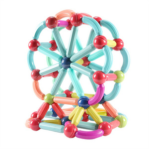 10pcs DIY Creative Educational Magnet Ball Rod Toys For Kids 3D Assembly Building Blocks Game Magnetic Sticks And Balls