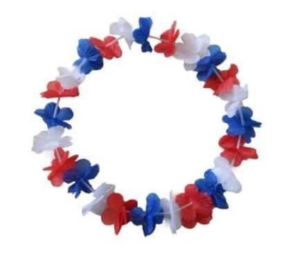 New Hawaiian Wedding Flower OEM/ODM Decorative Polyester Tropical Leis National Flag Flower Lei Party Dance Toys