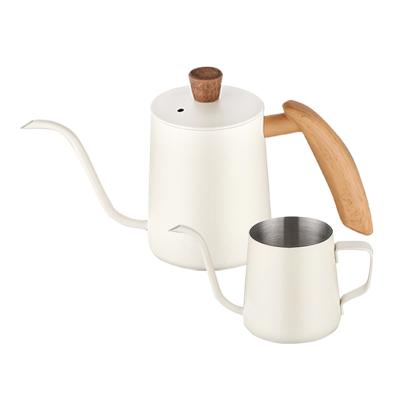 600ml Stainless Steel Barista Pour Over coffee Kettle Gooseneck Espresso coffee kettle with wooden handle