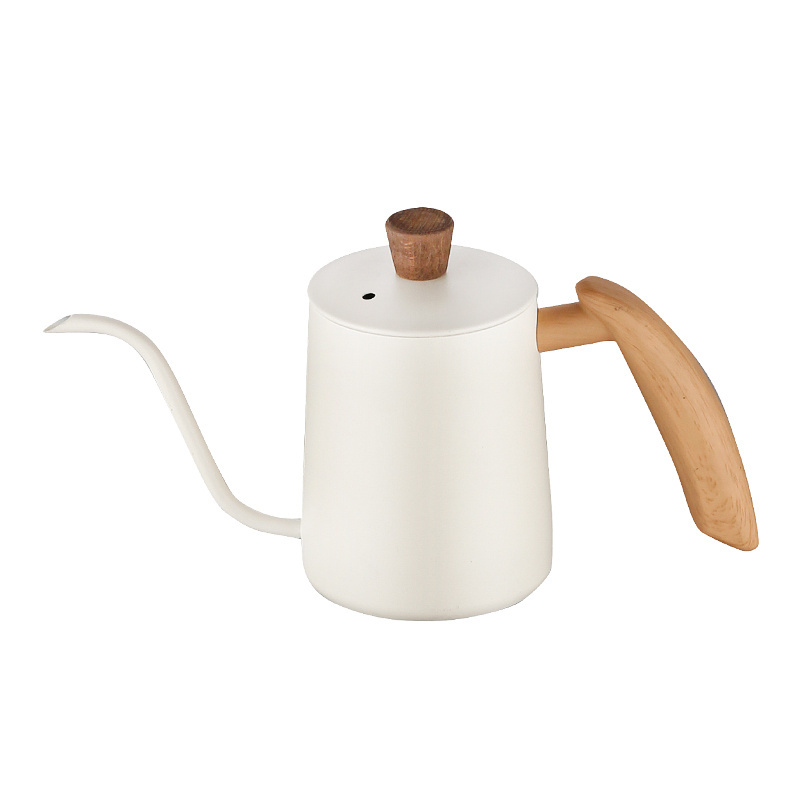 600ml Stainless Steel Barista Pour Over coffee Kettle Gooseneck Espresso coffee kettle with wooden handle