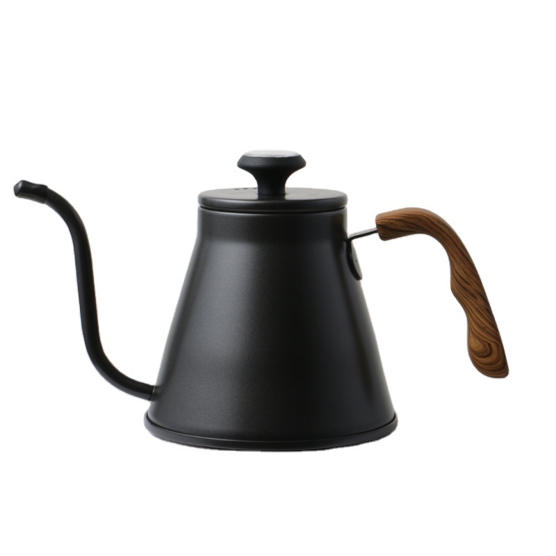 black Stainless Steel Gooseneck Pour Over Tea Coffee Kettle With Thermometer