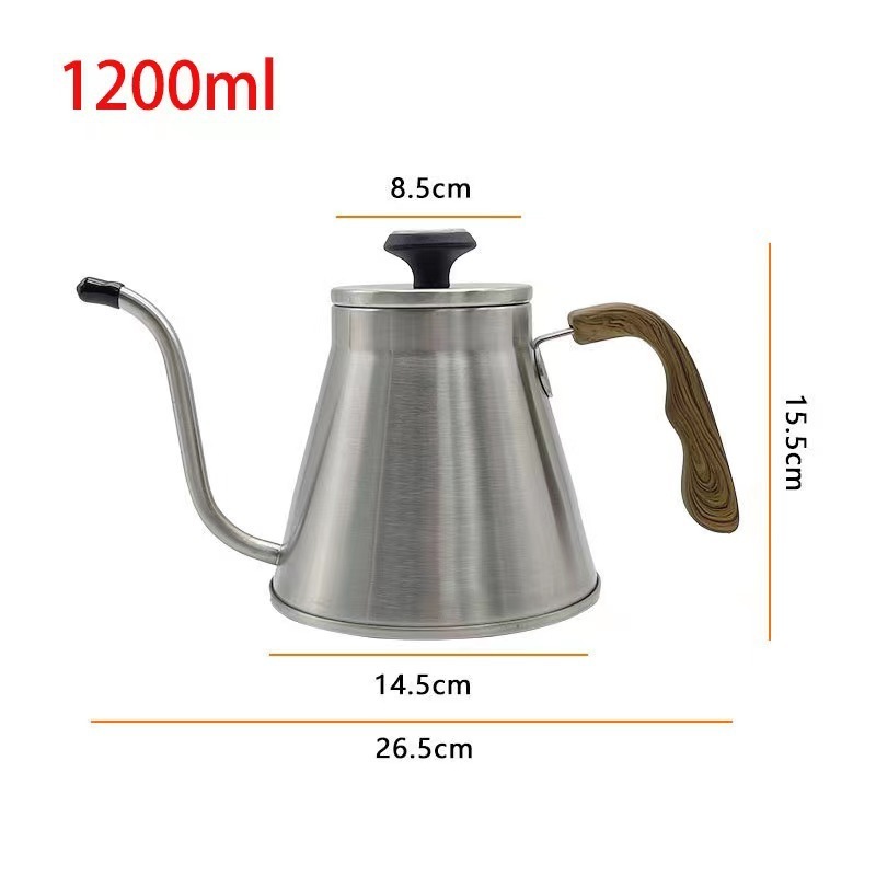 black Stainless Steel Gooseneck Pour Over Tea Coffee Kettle With Thermometer