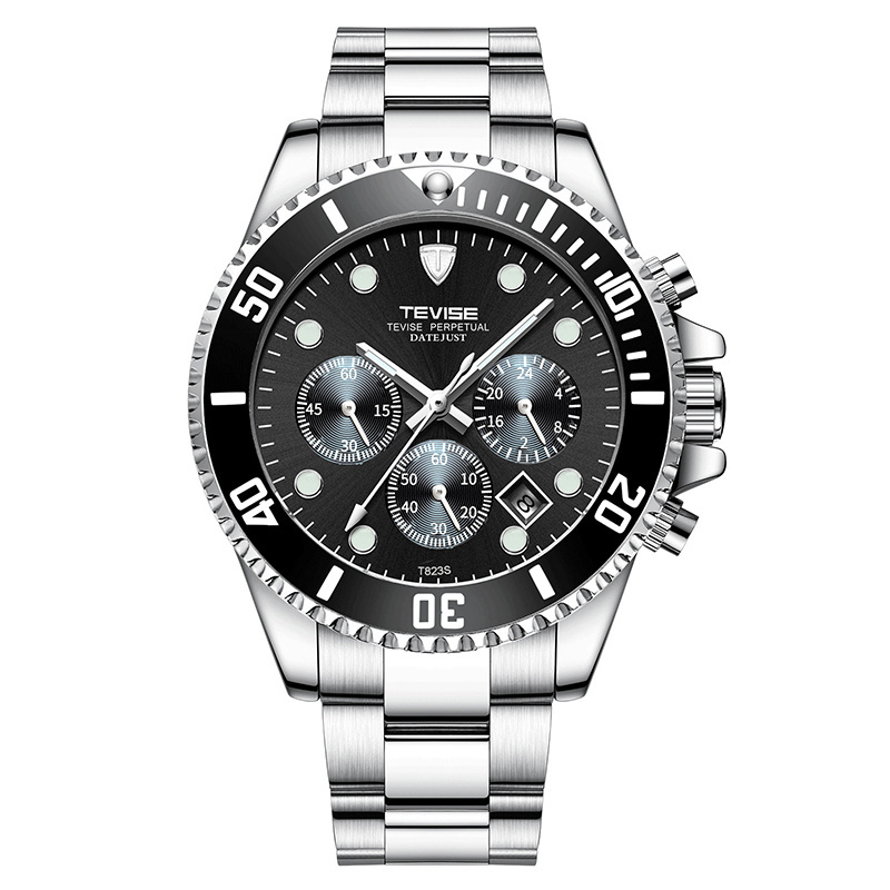 Men's watch Quartz men's watch glow-in-the-dark waterproof steel band Non mechanical watch