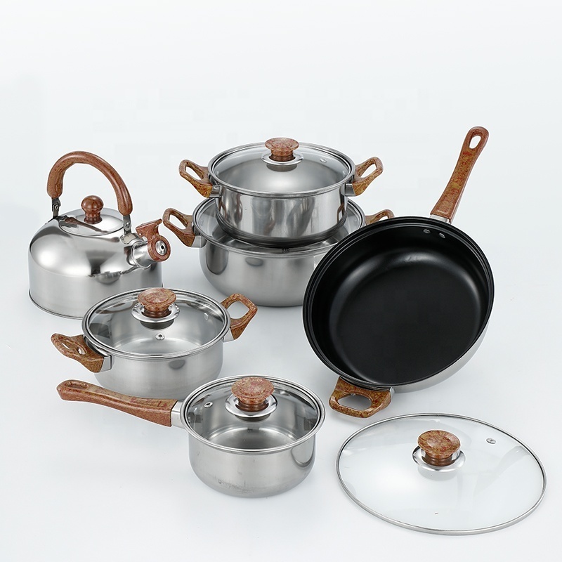 Cookingware Cookware Manufacturers 11pcs Set Frying Pan Soup Pot Stainless Steel Cookware Sets With Lids