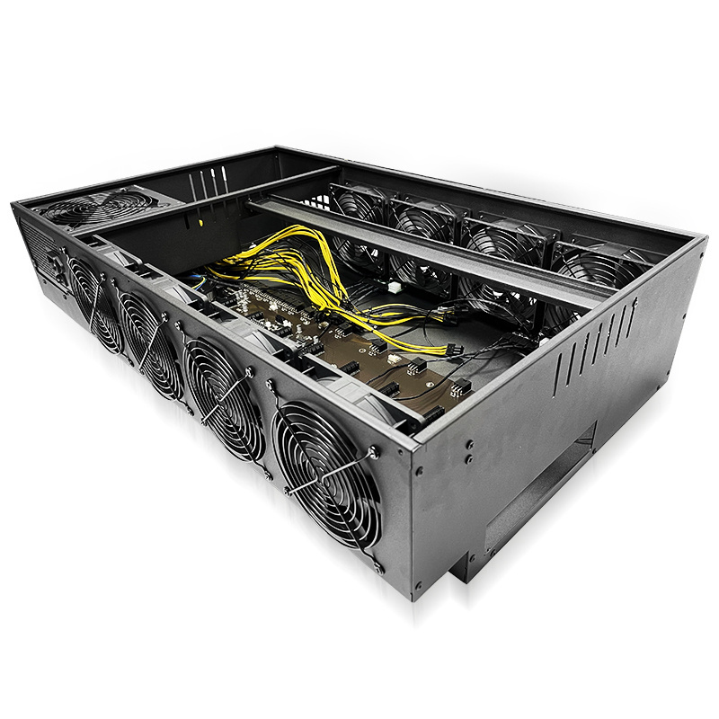 8-card Desktop PC Computer rtx 3090 Graphic Cards 8 12 GPU case Frame server complete set with 8gpu RX 580 8gb for gpu chassis