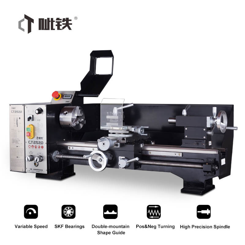 Universal Mechanical Precision Bench Mini Torno 220V Lathe CT2520  manual metal lathe machine torno