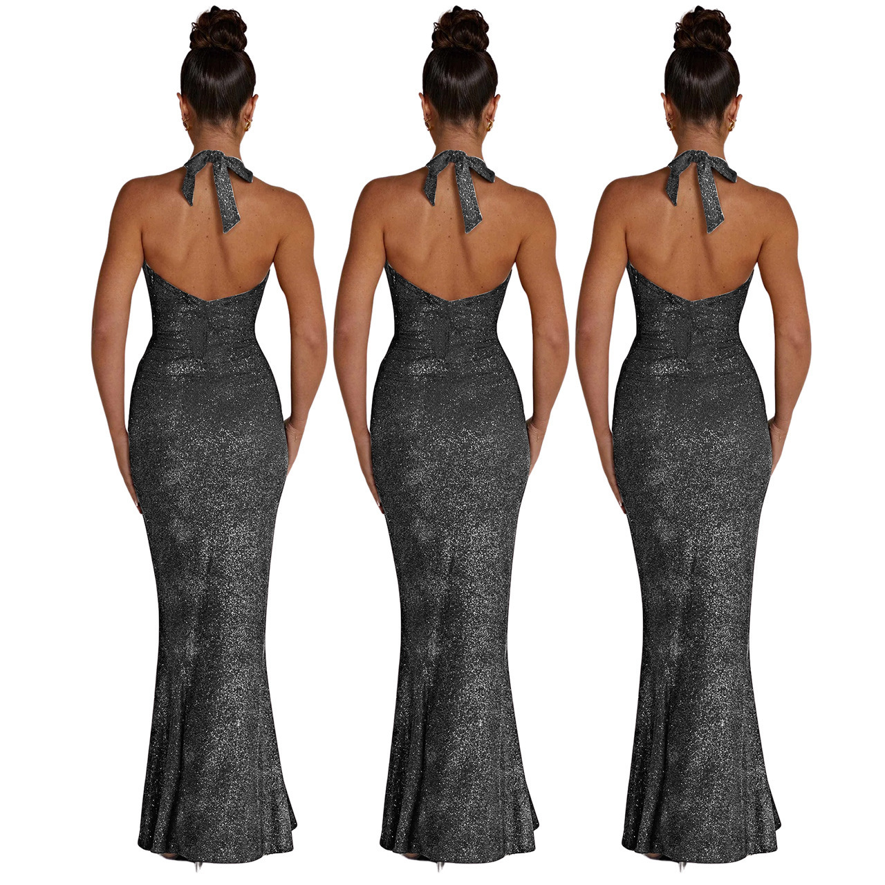 Fashion Clothes Backless Sexy Lady Vestido Shape Waist Party Midi Dresses Women