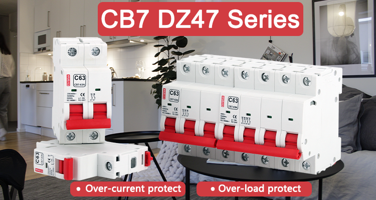 CB7-63N Quality assurance wenzhou circuit breaker mcb 32a 40a changeover switch 60 amp auto recloser plug in mcb oem