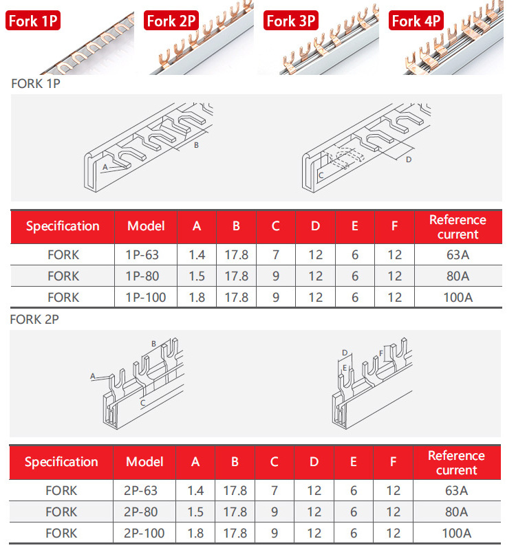 Wholesale 2P Pin Type Busbar Copper Bar 3P N