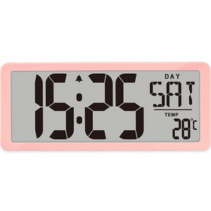 CHEETIE CP146 Pink Digital Alarm Clock Battery Operated Suitable for Living Room Bedroom Office Decor