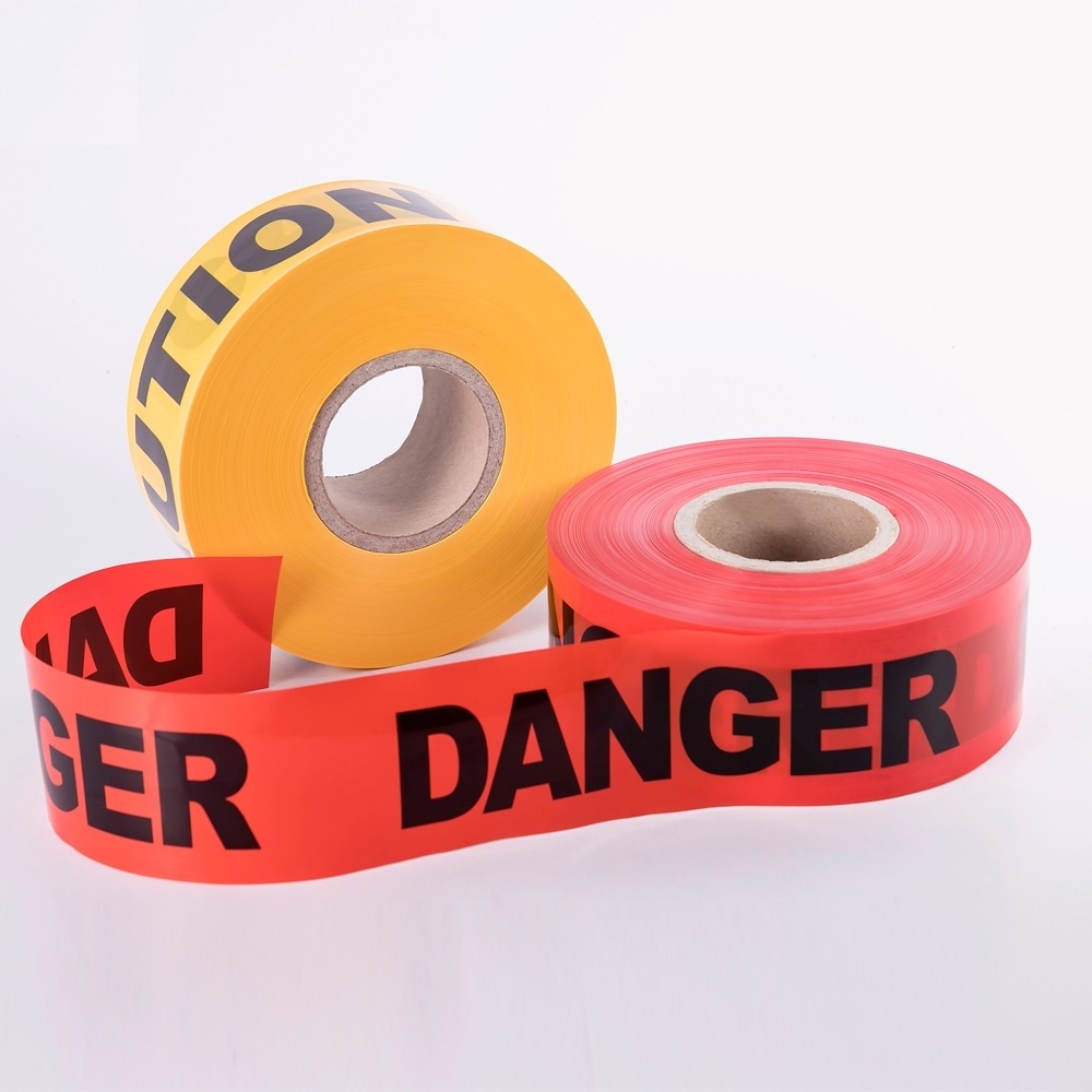 China Factory Custom  Pe Warning Tape Non Adhesive Barrier Warning Tape Caution Barricade Tape