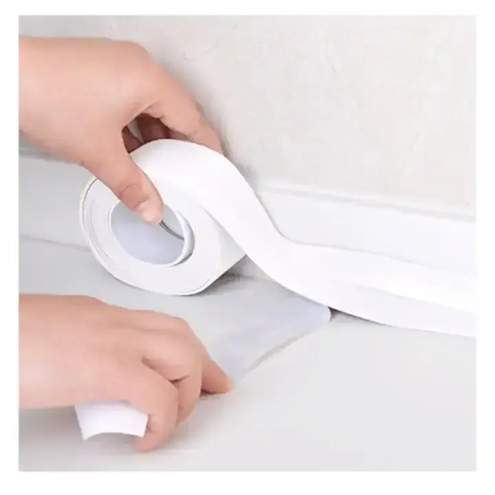 custom White Decorative Caulking  Sealing Tape For Kitchen Sink/Toilet Bathroom/Tub Floor Wall Edge Protection