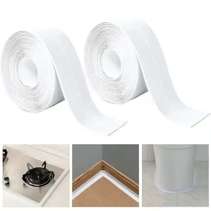 custom White Decorative Caulking  Sealing Tape For Kitchen Sink/Toilet Bathroom/Tub Floor Wall Edge Protection