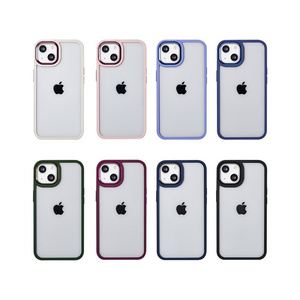 Wholesale Korea Square Trendy Clear Plastic Transparent TPU Cell Phone Case Bulk For iPhone 14