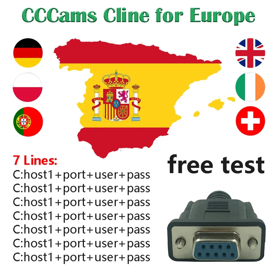 free test Stable 6 lines cccam cline for spain uk portugal germany oscam poland satellite tv receiver cline