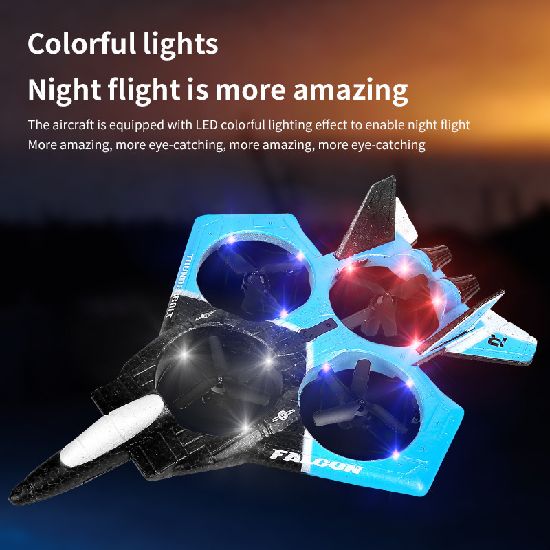 2.4Ghz 4CH Fighter Stunt RC Airplane Watch Remote Control Aircraft Toy for Kids RC Drone with 6 Axis Gyroscope