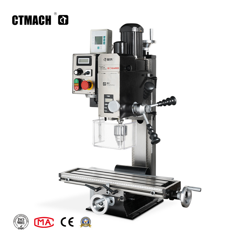 Factory Direct 18X mini metal bench top drilling milling machines with 2 axis digital readout