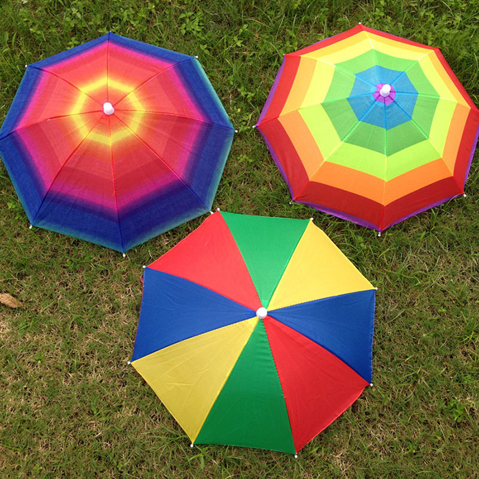 Custom print head umbrella promotional small umbrella cap umbrella hat wholesale