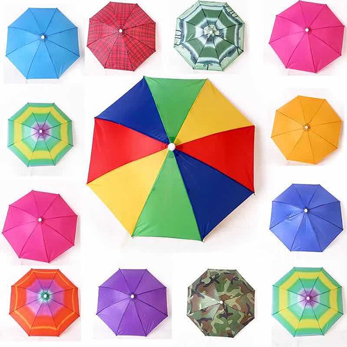 Custom print head umbrella promotional small umbrella cap umbrella hat wholesale