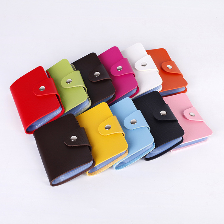 Fashion Custom PU Leather Card Organizer Wallet Case 24 Slots Business Credit Card Holder