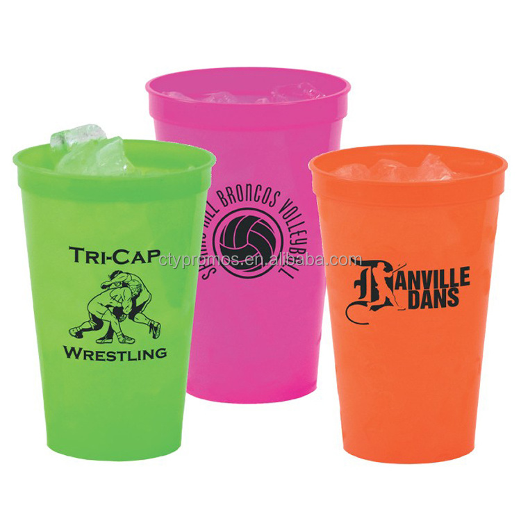 10oz 16oz 22oz 32oz Plastic Smooth Stadium Cup Disposable Plastic Drinking Cup