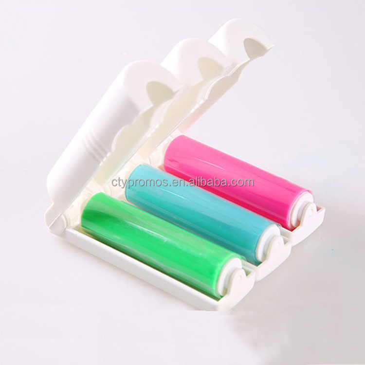 Reusable pet hair lint roller mini travel folding portable sticky washable lint remover brush roller