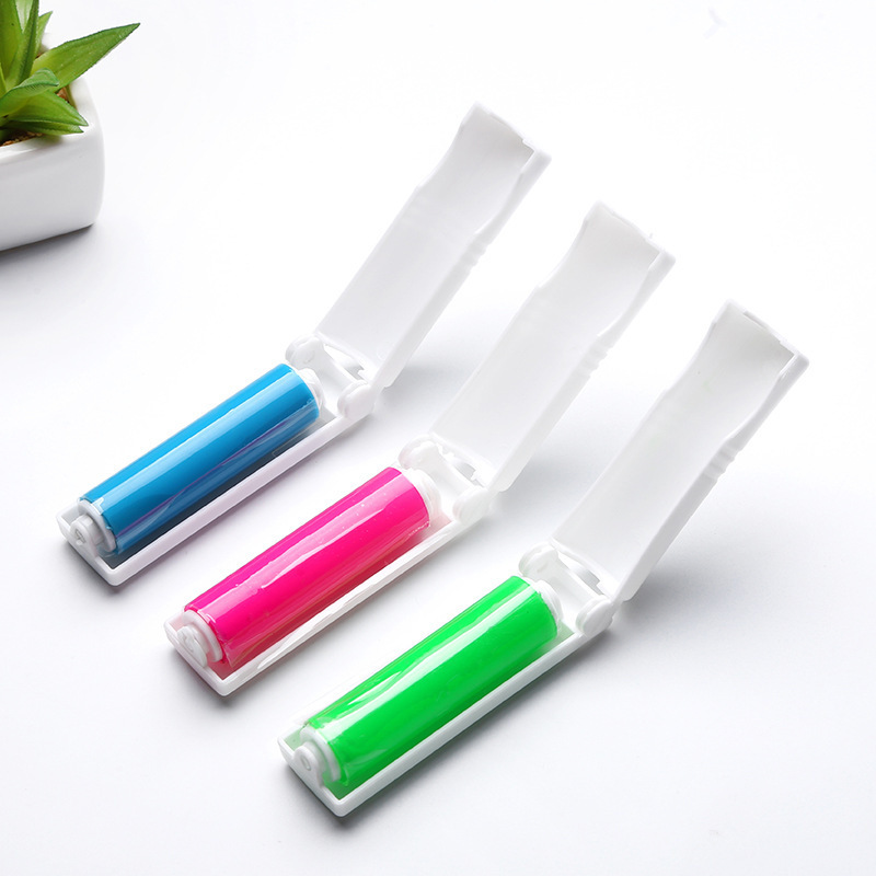 Reusable pet hair lint roller mini travel folding portable sticky washable lint remover brush roller