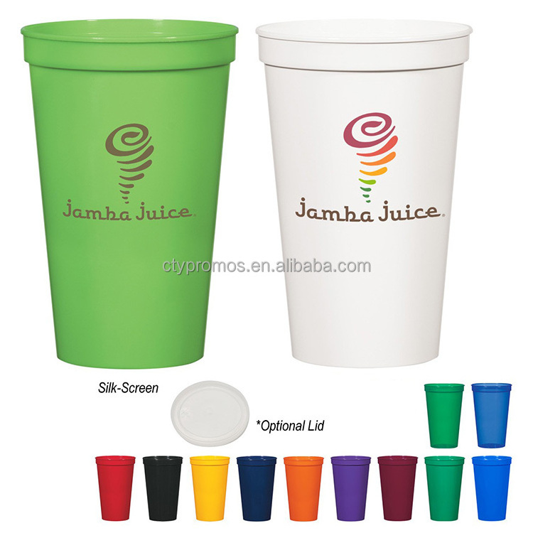 10oz 16oz 22oz 32oz Plastic Smooth Stadium Cup Disposable Plastic Drinking Cup