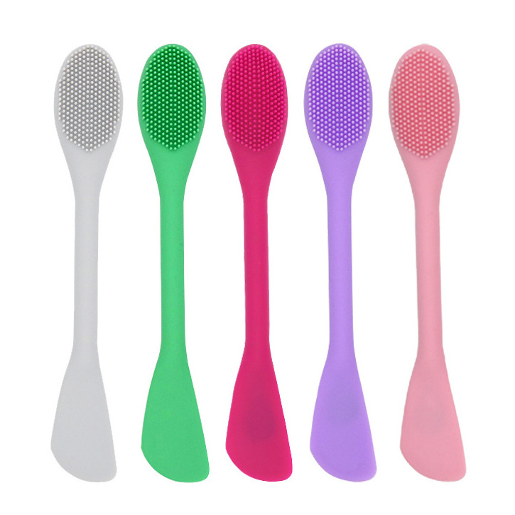 Multi Functional Double Side Soft Silicone Scrubber Mask Applicator Lip Scrub Brush Easy to Clean Face Exfoliator Cleansing Tool