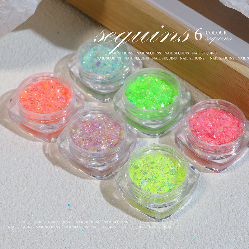 Holographic Nail Glitter Sequins Powder Flakes Shiny Charms Nail Art Pigment Dust Decoration Manicure