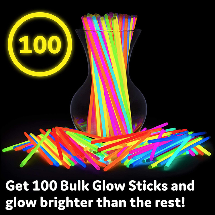 Party Supplies 8 Inch Glow in Dark Light Up Sticks Party Decorations Neon Party Glow Necklaces and Glow Bracelets with Connector